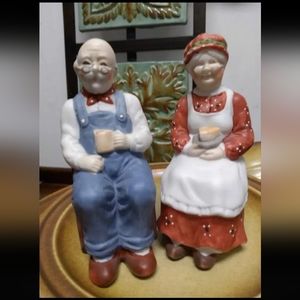 Vintage Ceramic Old People Figurines.
